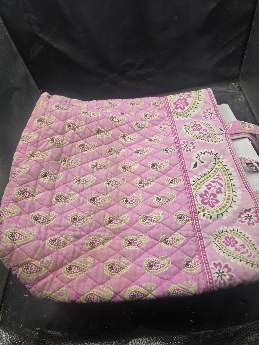 Vera Bradley Pink Paisley Quilted Cosmetic Bag